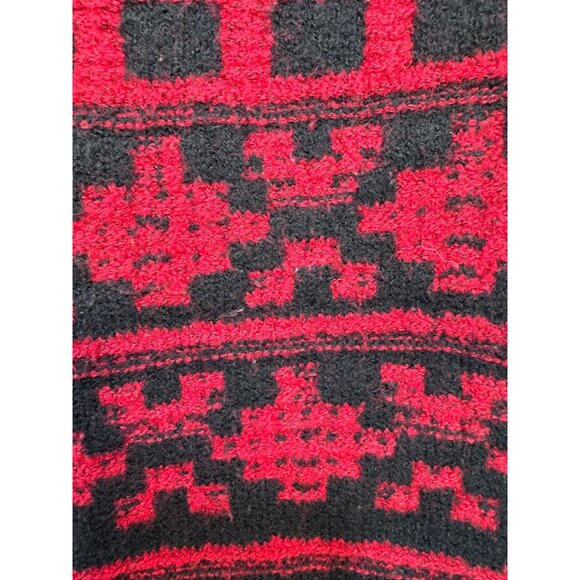 J. Jill Womens Geometric Pattern Sweater XL Red & Black Wool Cotton Blend - Picture 8 of 11